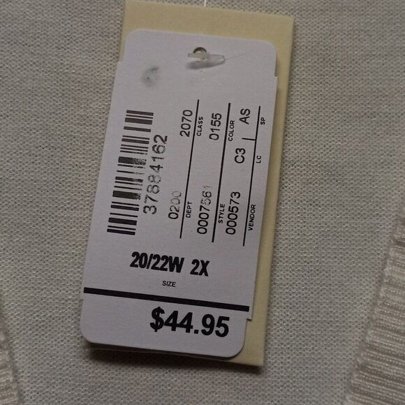 NWT CJ Banks Women's 2X Lightweight Short Sleeve White Shrug/Sweater Cottagecore - Picture 3 of 9